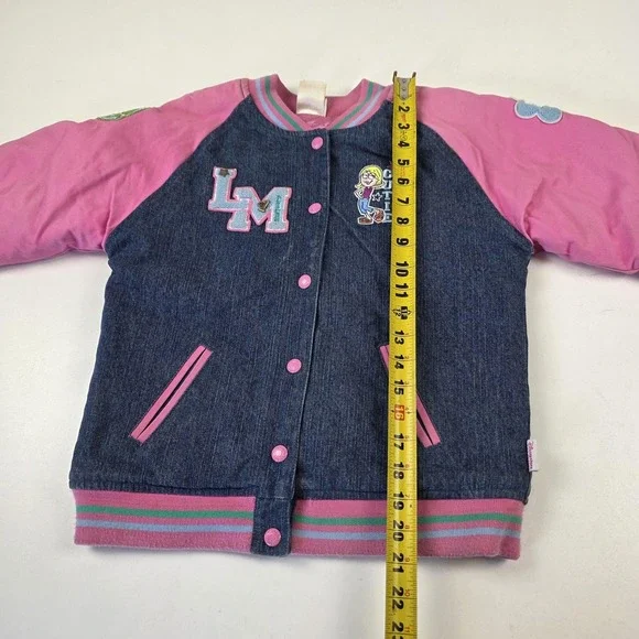 Vintage Disney Store Jacket Girls 10-12 Blue Pink Lizzie McGuire Varsity 2000s - Picture 8 of 14